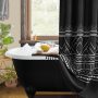 Printed Waffle Weave Shower Curtains,  OEM Factory Wholesale Shower Curtains with Tassel$
