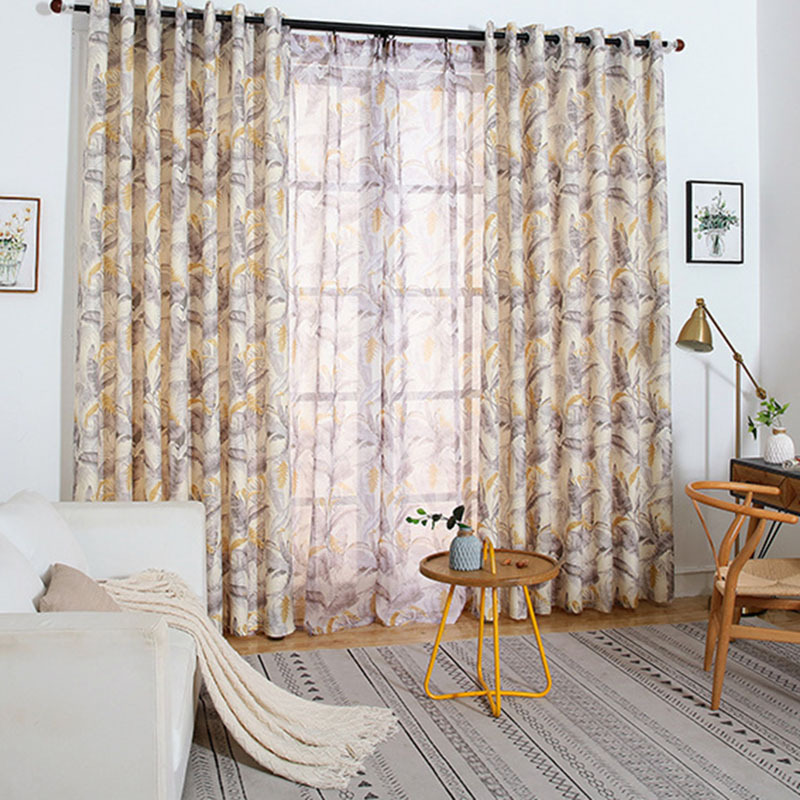China Suppliers 100% Polyester Plants Pattern 3D printed Blackout Curtain