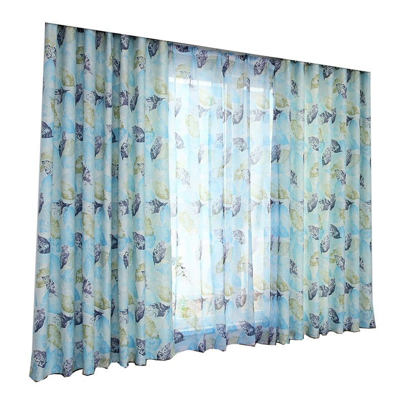China Suppliers 100% Polyester Plants Pattern 3D printed Blackout Curtain