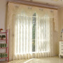 beige window curtains