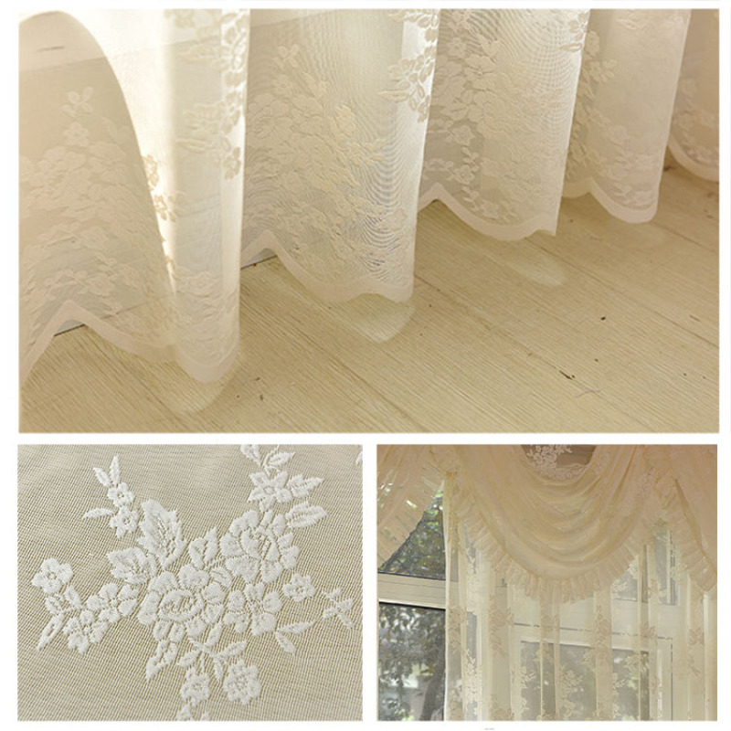 beige window curtains