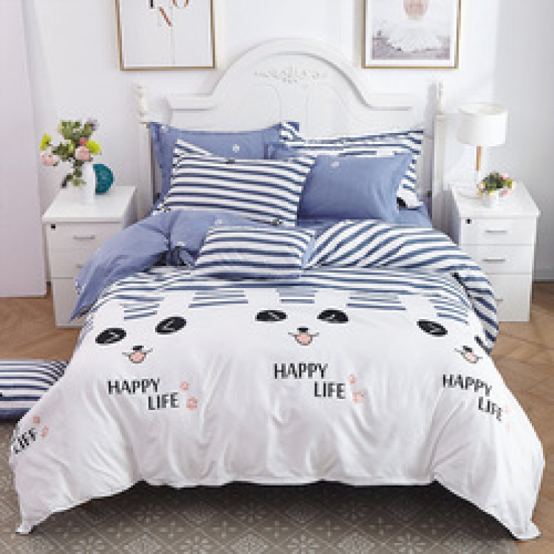 Wholesale Bedsheets Bedding Set, Stock Quilt Cover Bedding Sheet Set/ Cotton Custom Package Adult Customized Logo 100% Polyester
