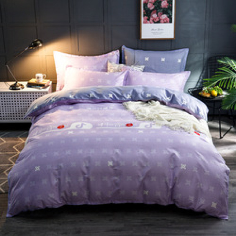 Wholesale Bedsheets Bedding Set, Stock Quilt Cover Bedding Sheet Set/ Cotton Custom Package Adult Customized Logo 100% Polyester