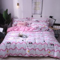 Wholesale Bedsheets Bedding Set, Stock Quilt Cover Bedding Sheet Set/ Cotton Custom Package Adult Customized Logo 100% Polyester