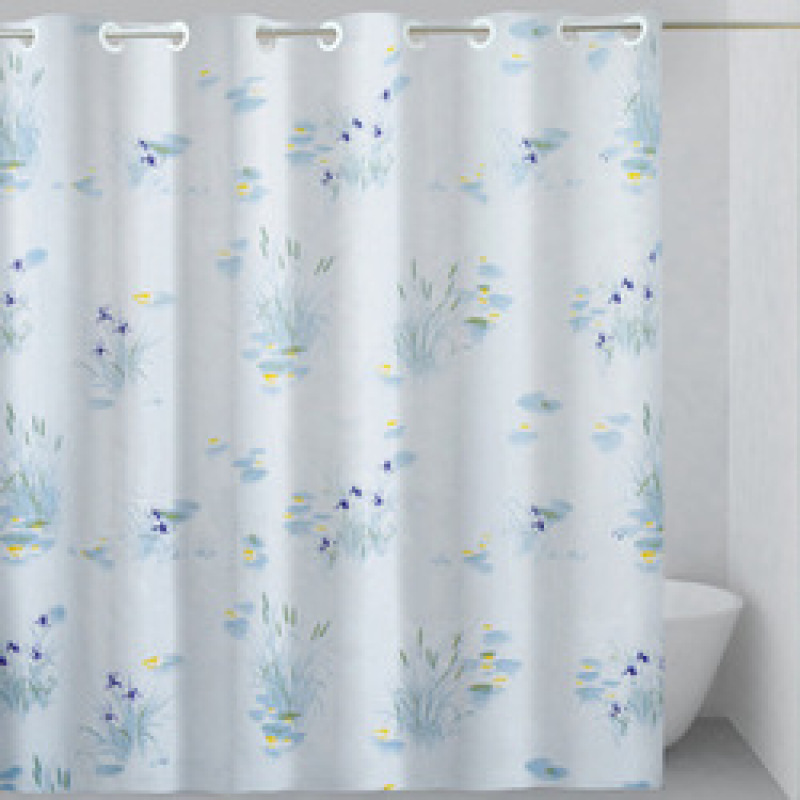 Hookless Shower Curtain With Snap In Liner, Black And White Square Hookless  Shower Curtain/