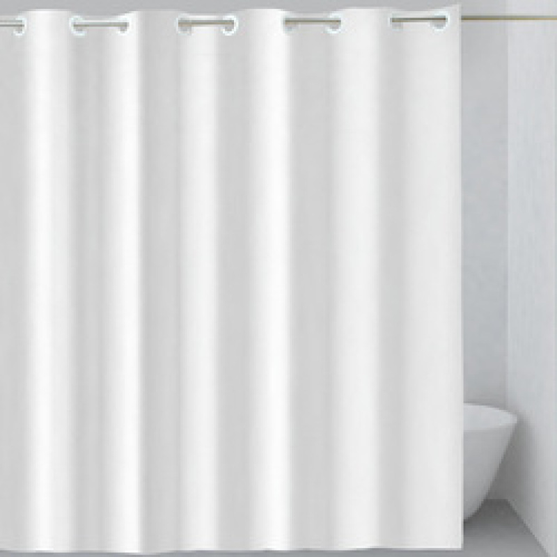 Hookless Shower Curtain With Snap In Liner, Black And White Square Hookless  Shower Curtain/