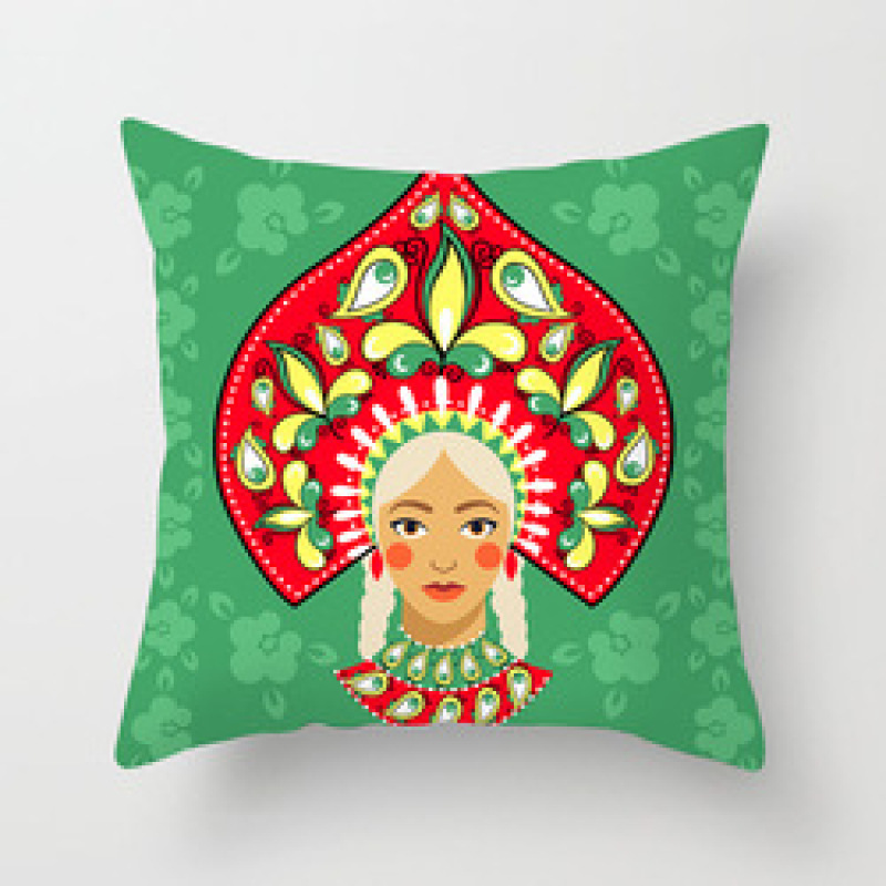 Garden Furniture Throw Pillow Cover, Retro Relax Arabic Cushion Cover/