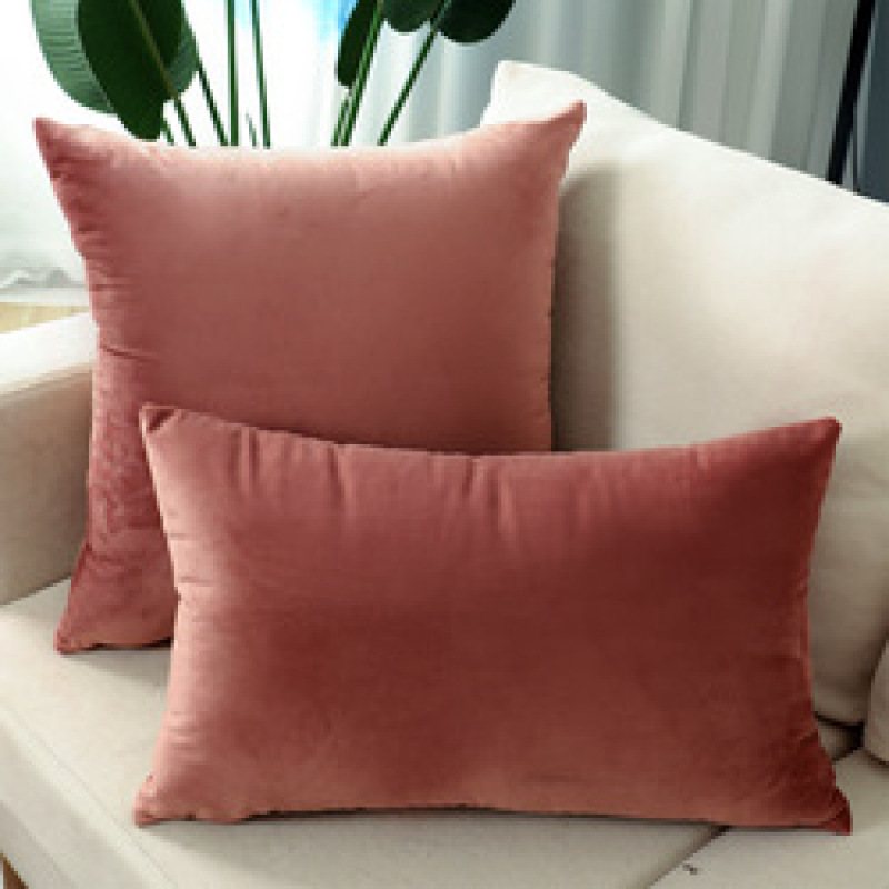 Zipper Cushion Cover, Green Soft Velvet Pillow 45x45 /