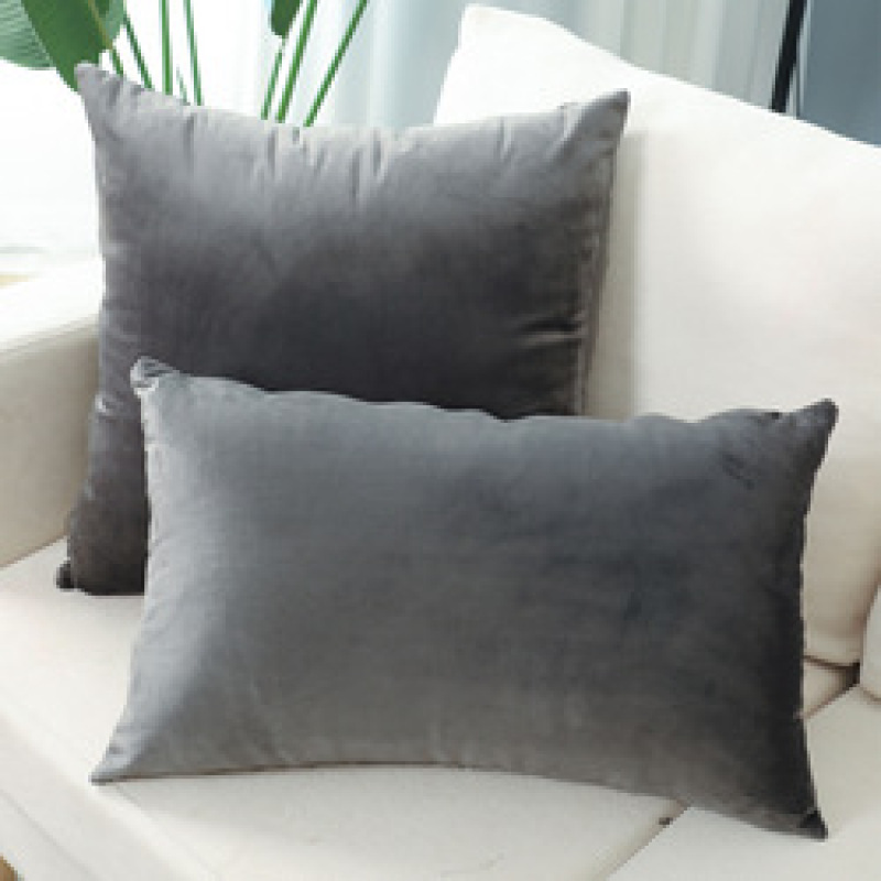 Zipper Cushion Cover, Green Soft Velvet Pillow 45x45 /