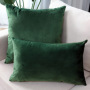 Zipper Cushion Cover, Green Soft Velvet Pillow 45x45 /