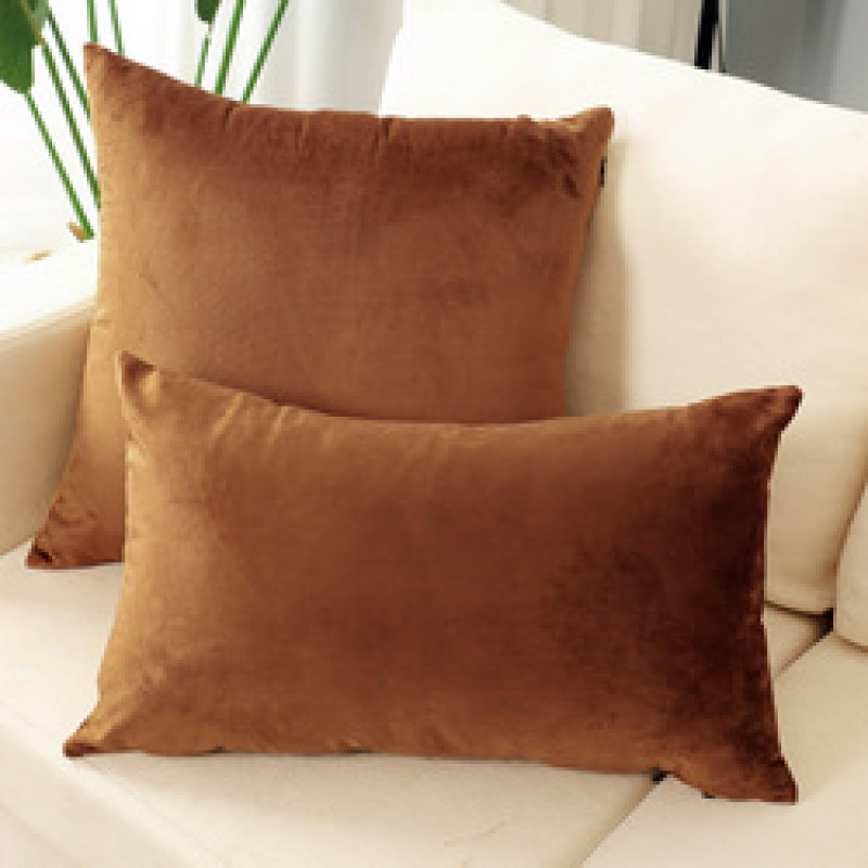 Zipper Cushion Cover, Green Soft Velvet Pillow 45x45 /