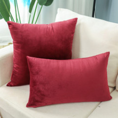 Zipper Cushion Cover, Green Soft Velvet Pillow 45x45 /
