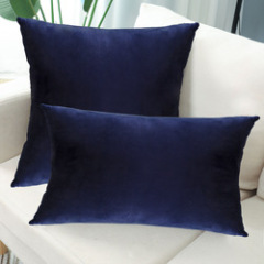Zipper Cushion Cover, Green Soft Velvet Pillow 45x45 /