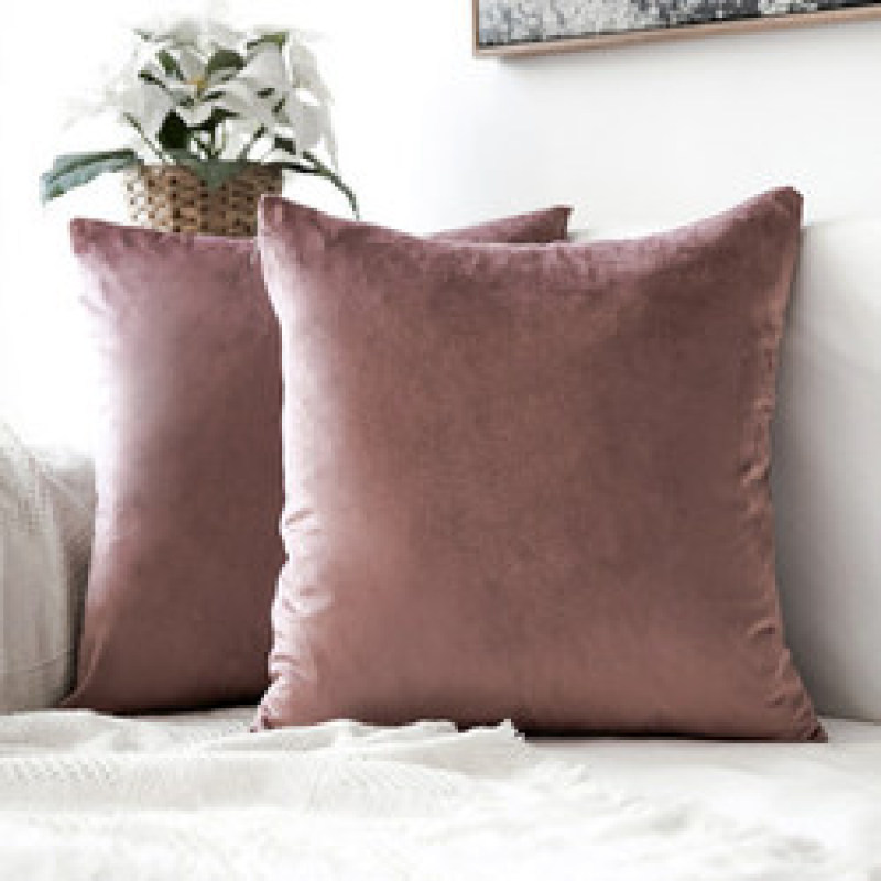 Zipper Cushion Cover, Green Soft Velvet Pillow 45x45 /