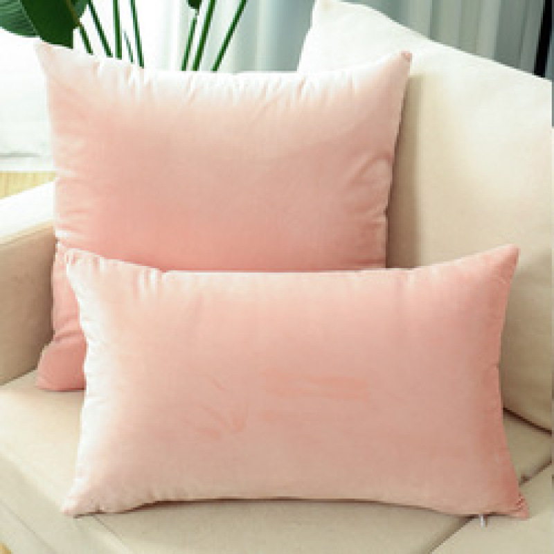 Zipper Cushion Cover, Green Soft Velvet Pillow 45x45 /