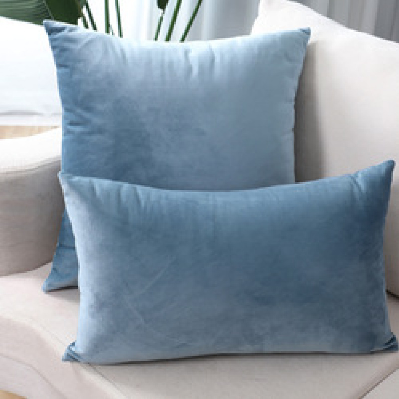 Zipper Cushion Cover, Green Soft Velvet Pillow 45x45 /