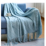 Nordic Knitted Blanket ,Throw Blanket With Tassels Travel TV Nap  Air Condition Blankets Bed Decorative/