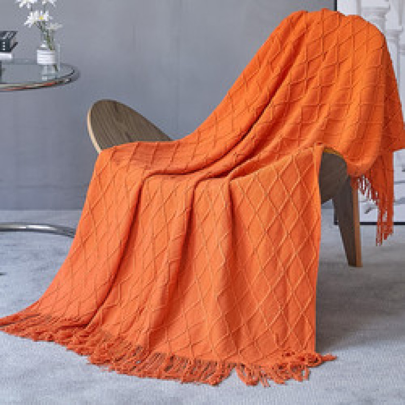 Nordic Knitted Blanket ,Throw Blanket With Tassels Travel TV Nap  Air Condition Blankets Bed Decorative/