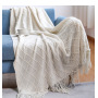 Nordic Knitted Blanket ,Throw Blanket With Tassels Travel TV Nap  Air Condition Blankets Bed Decorative/