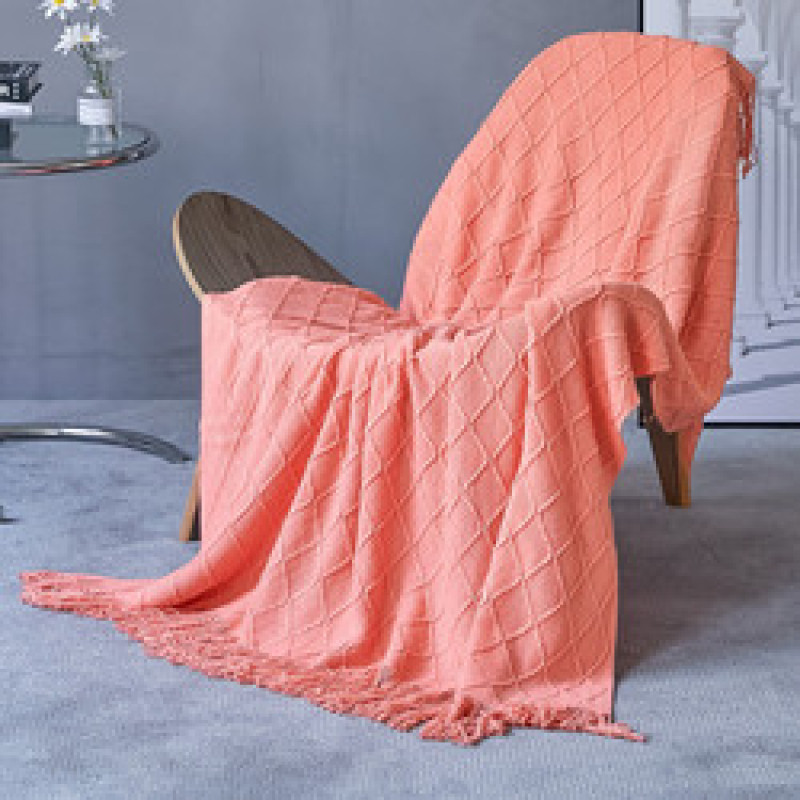 Nordic Knitted Blanket ,Throw Blanket With Tassels Travel TV Nap  Air Condition Blankets Bed Decorative/