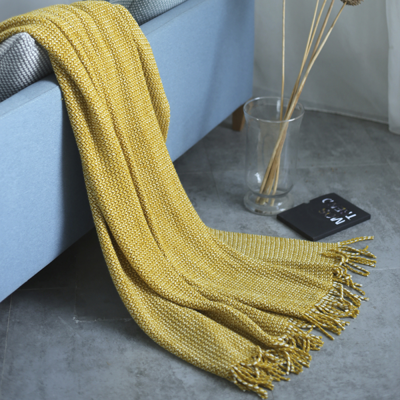 New Knitted Blanket European and American Wind Wheat Napping Blanket Cover Office Air Conditioning Sofa Blanket/
