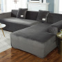 Velvet Plush L Shaped Sofa Cover for Living Room Elastic Furniture Couch Slipcover Chaise Longue Corner Sofa Cover Stretch