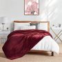 Burgundy Throw Flannel Winter Warm Blanket For Living Room Bed Velvet Blanket/