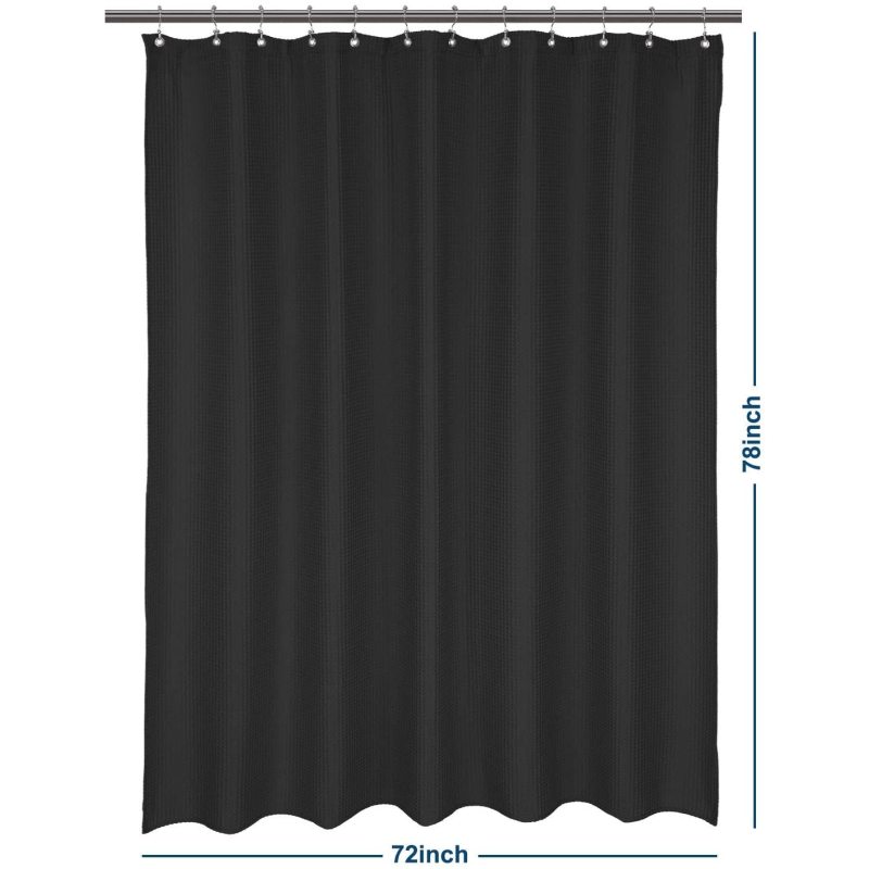 Waffle Shower Curtains Bathroom, Bright Fabric Blossom Bath Durable Waterproof  Fabric With Hooks/