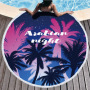 Custom Microfiber Beach Towel, Round Print Swimming Towel, Quick Dry Tassel Beach Towel#