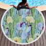Custom Microfiber Beach Towel, Round Print Swimming Towel, Quick Dry Tassel Beach Towel#