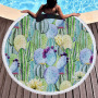 Custom Microfiber Beach Towel, Round Print Swimming Towel, Quick Dry Tassel Beach Towel#