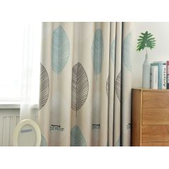 Cheap Leaf Printed Curtains, Curtain Designed For Bedroom And Living Room#