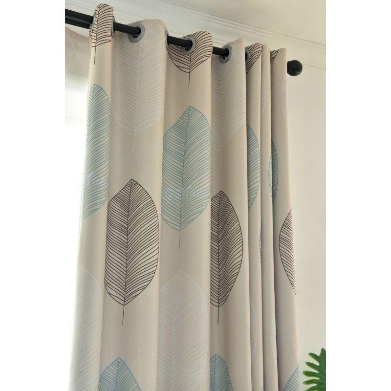 Cheap Leaf Printed Curtains, Curtain Designed For Bedroom And Living Room#