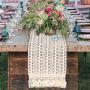 Hot selling Macrame Cotton Crochet Lace Boho Woven Table Runner with Tassels for Bohemian Wedding Bridal Shower