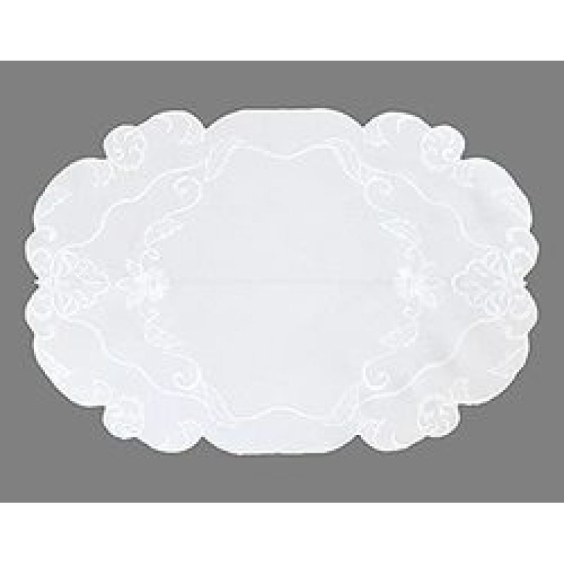 Wholesale Doilies Round or Oval Plain White Embroidered with Flowers and Tendrils Table Cloth For Kitchen Living Room