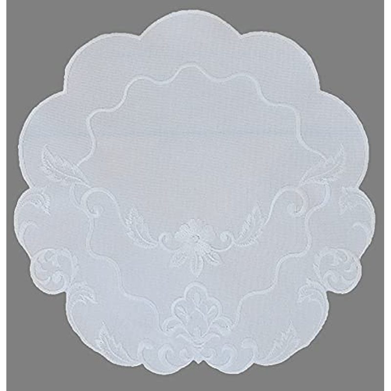 Wholesale Doilies Round or Oval Plain White Embroidered with Flowers and Tendrils Table Cloth For Kitchen Living Room