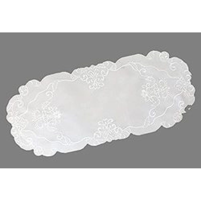 Wholesale Doilies Round or Oval Plain White Embroidered with Flowers and Tendrils Table Cloth For Kitchen Living Room