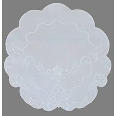 Wholesale Doilies Round or Oval Plain White Embroidered with Flowers and Tendrils Table Cloth For Kitchen Living Room