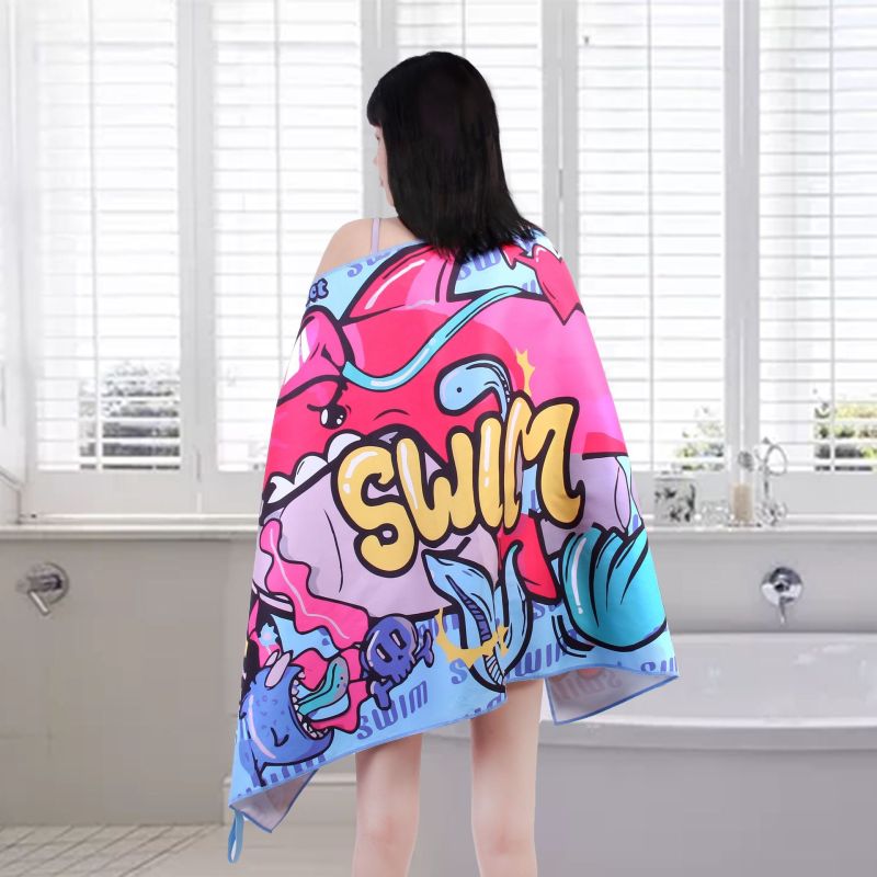 OEM ODM Two Sides Printed Beach Towel, Plus Size Sand Free Beach Towel#