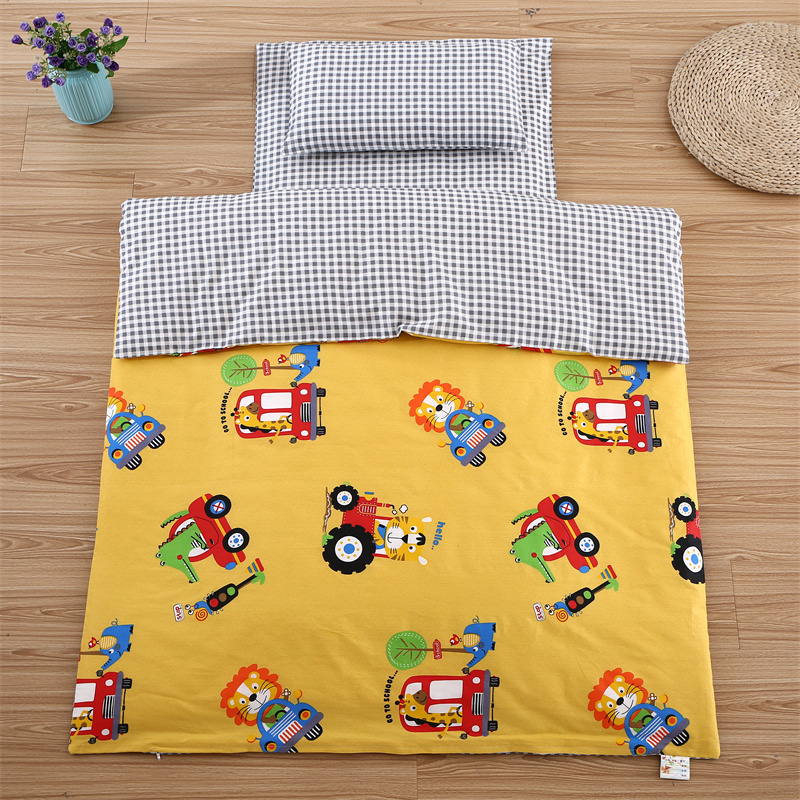 Cotton 3pcs/set Quilt For Kindergarten Children Cartoon Quilt Cover Bed Sheets Bedding Set/