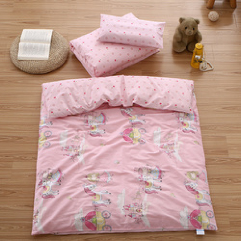 Cotton 3pcs/set Quilt For Kindergarten Children Cartoon Quilt Cover Bed Sheets Bedding Set/