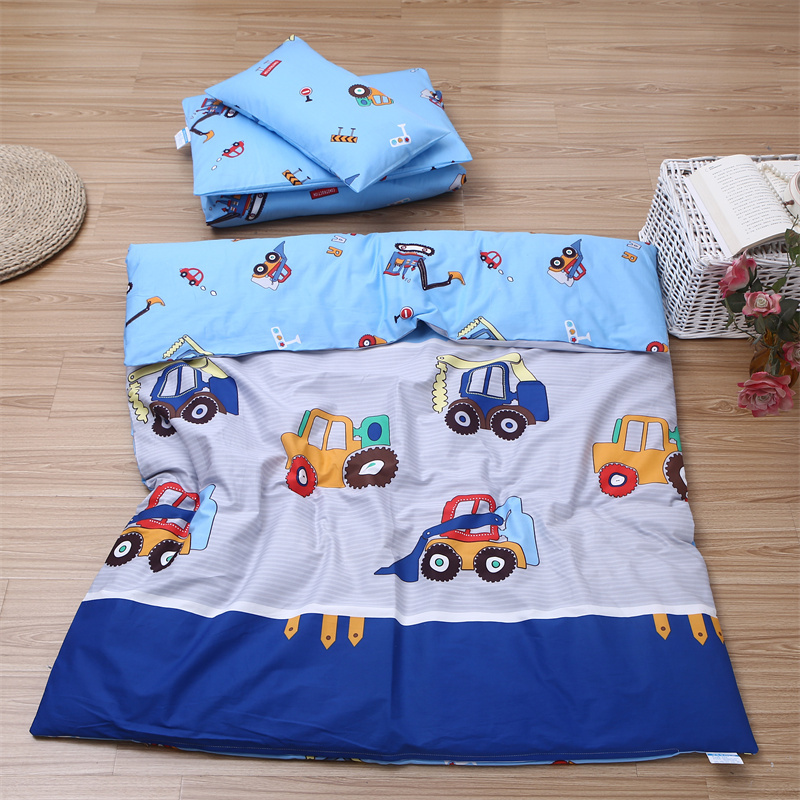 Cotton 3pcs/set Quilt For Kindergarten Children Cartoon Quilt Cover Bed Sheets Bedding Set/