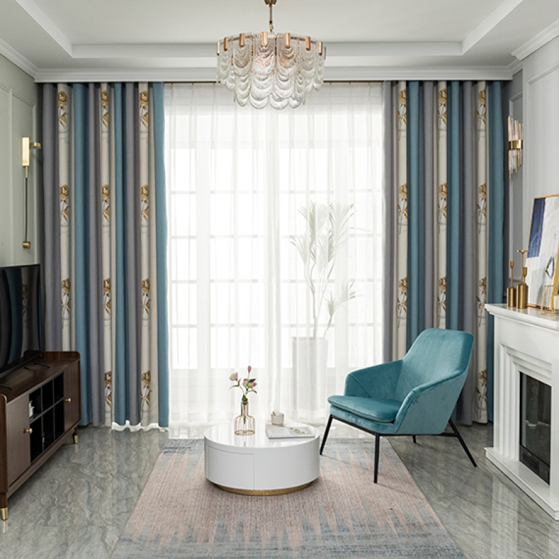 Modern Nordic Window Drapes,High Level Curtains High-precision Jacquard Curtains for Living Room #