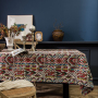 Color jacquard tablecloth double-sided pattern thick tablecloth geometric boho style/