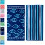100% cotton jacquard beach towel. Soft water-absorbing quick-drying towel set/