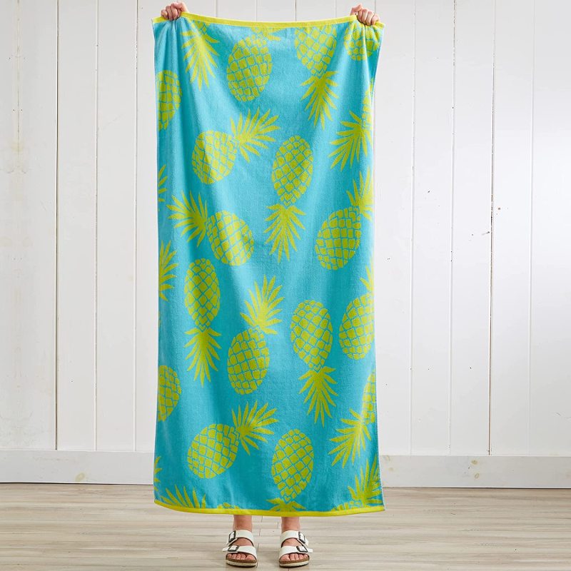 100% cotton jacquard beach towel. Soft water-absorbing quick-drying towel set/
