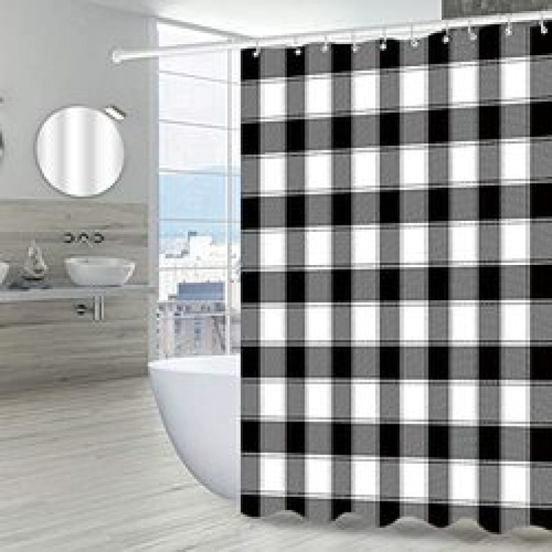 Marble Shower Curtain for Bathroom Abstract Navy Blue Gold Pattern Texture Luxury Art Home Bathtubs Set with 12 Hooks Easy Care