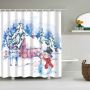 Grey Fabric Shower Curtain, Waterproof Design and Polyester, Quick-Drying, Weighted Hem, Shower Curtains Set for Bathroom W 72 x