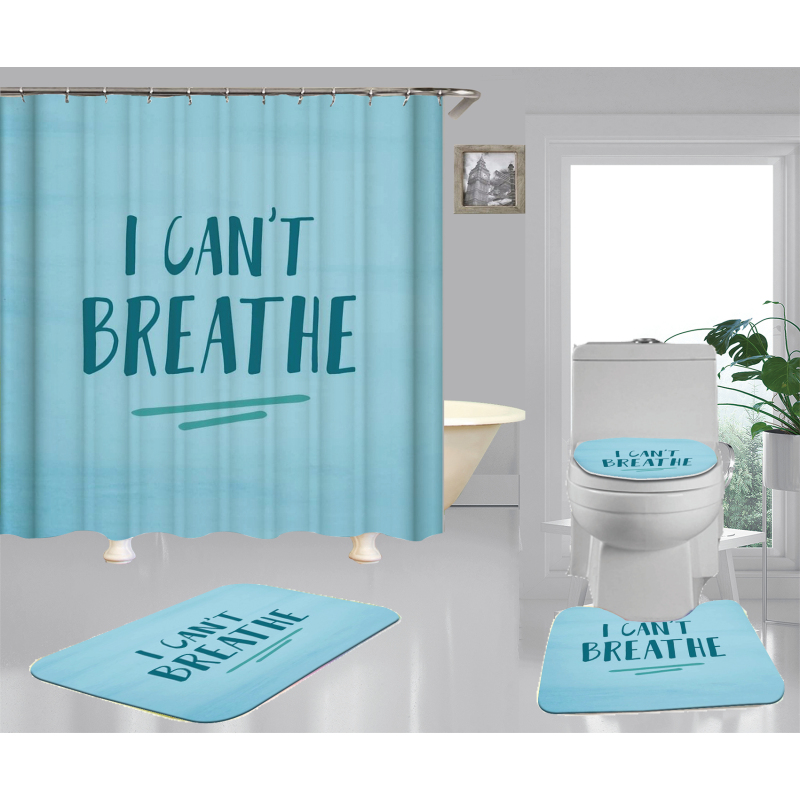 Grey Fabric Shower Curtain, Waterproof Design and Polyester, Quick-Drying, Weighted Hem, Shower Curtains Set for Bathroom W 72 x