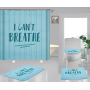 Grey Fabric Shower Curtain, Waterproof Design and Polyester, Quick-Drying, Weighted Hem, Shower Curtains Set for Bathroom W 72 x